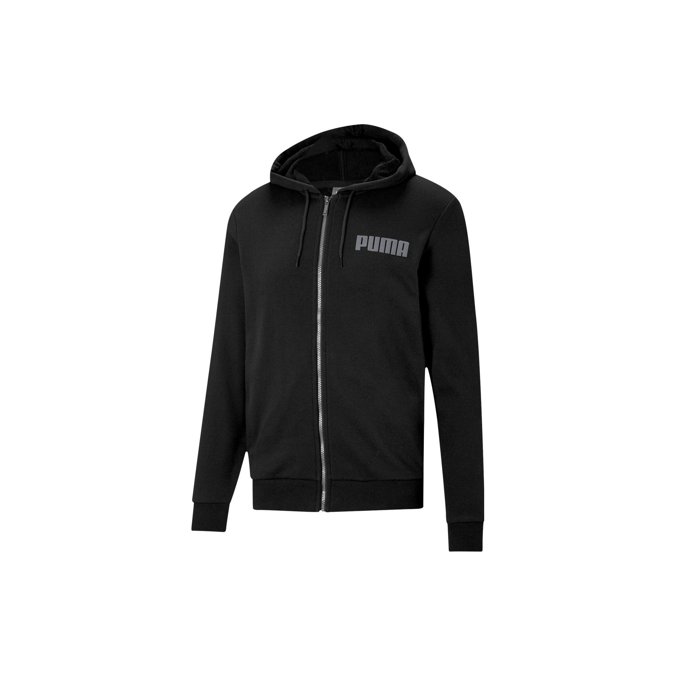 PUMA Modern Basics Full-Zip Jacket Black Grey Men s 588802-01 L