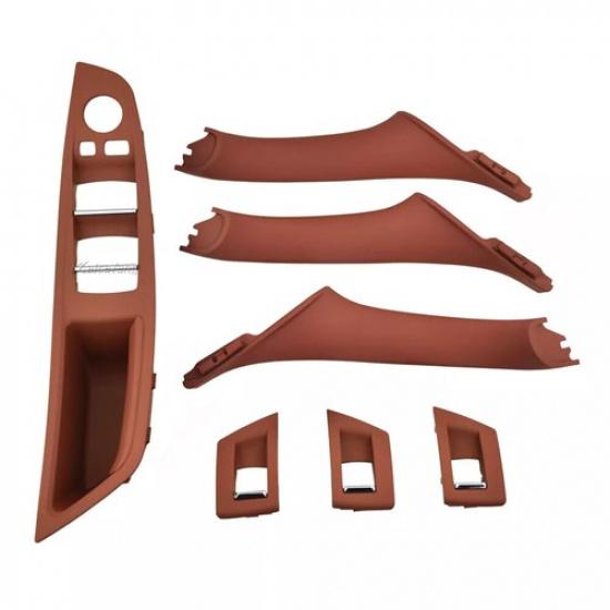 7PCS For BMW 5 Series F10 F11 535 550 528 Inner Door Handle Switch Panel Cover