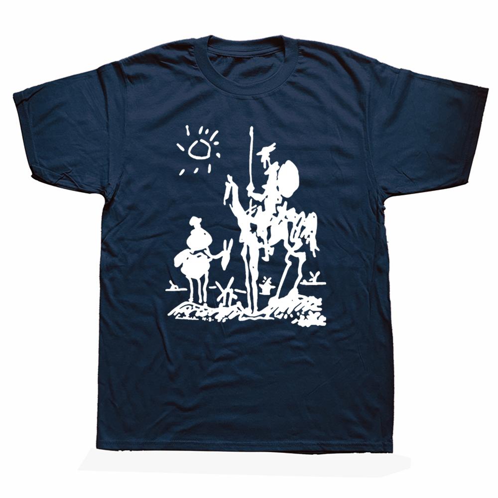 Men's T-Shirts Picasso Art Painting Funny Cotton Tee Shirt Short Sleeve Don Quixote knight T Shirts Clothes Birthday Present