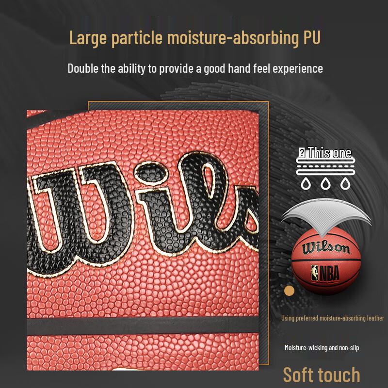 Wilson NBA ETERNAL PLUS Size 7 Moisture-Wicking PU Basketball