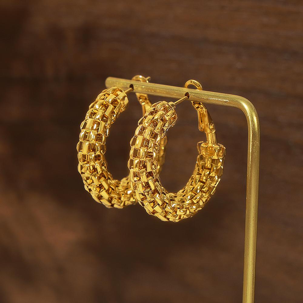 Anti Allergic Waterproof Charm Daily Jewelry Gift Popular C-Shape Hollow Stainless Steel Earrings for Women