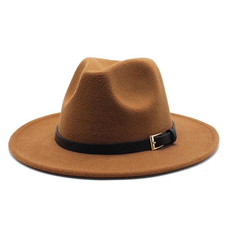 Hat Men'S And Women'S Jazz Hat Quarterly British Retro Belt White Top Hat Woolen Gentleman'S Hat