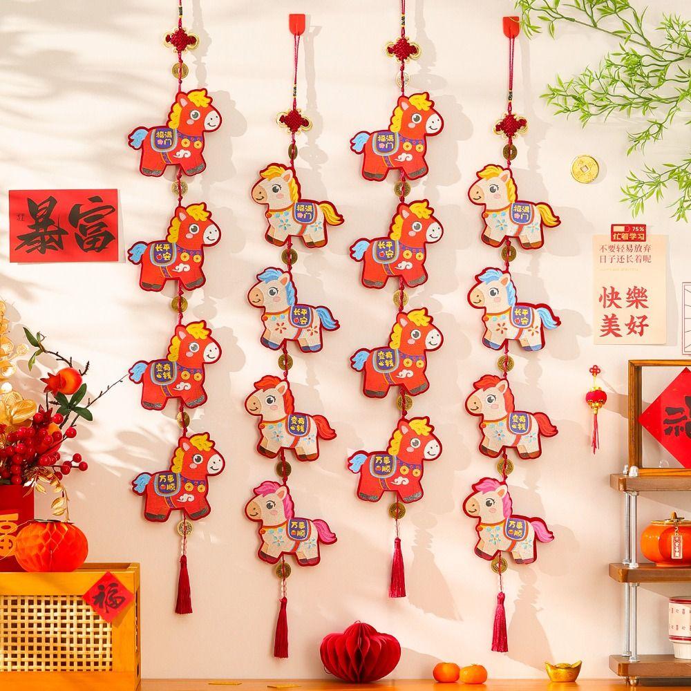 Horse Year Chinese New Year Decoration Traditional Cartoon Spring Festival Pendants Exquisite with Tassel