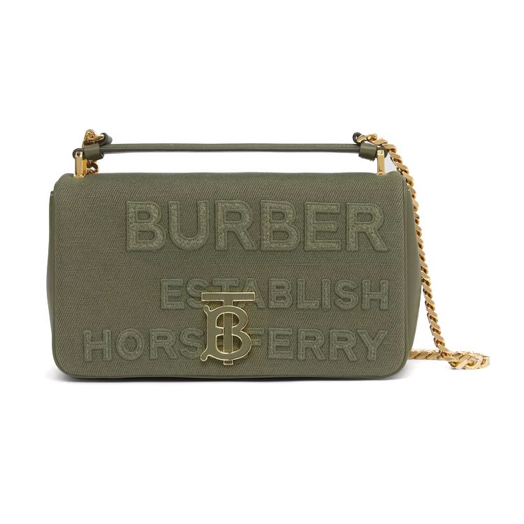 

Burberry Embossed Logo Canvas Shoulder Bag with TB Buckle, Green Crossbody Handbag 80417961 Basic Set (Bag+Dust Bag)