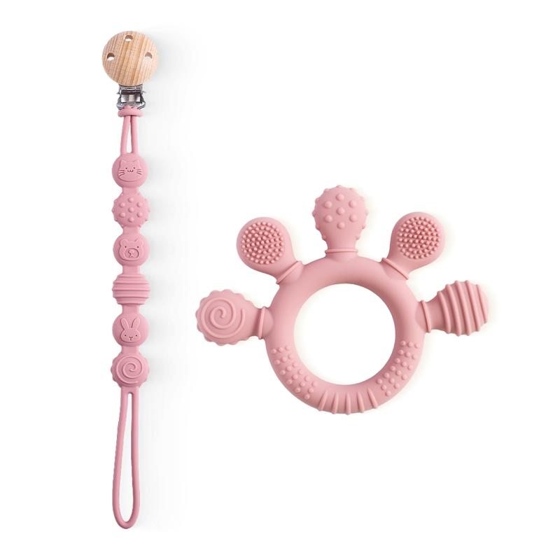 Siliconen Fopspeenketting Vingerbijtje Cartoon Babybijtje Geen Bpa Bijtring Babyverzorgingsapparatuur Siliconen Babyverzorgingsgereedschap