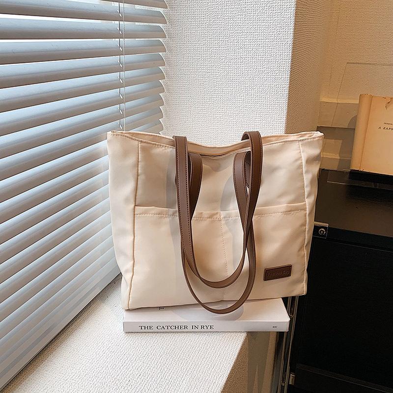 Large Capacity Bag Women's New Summer Oxford Cloth High-end Shoulder College Student Commuting Tote Bag
