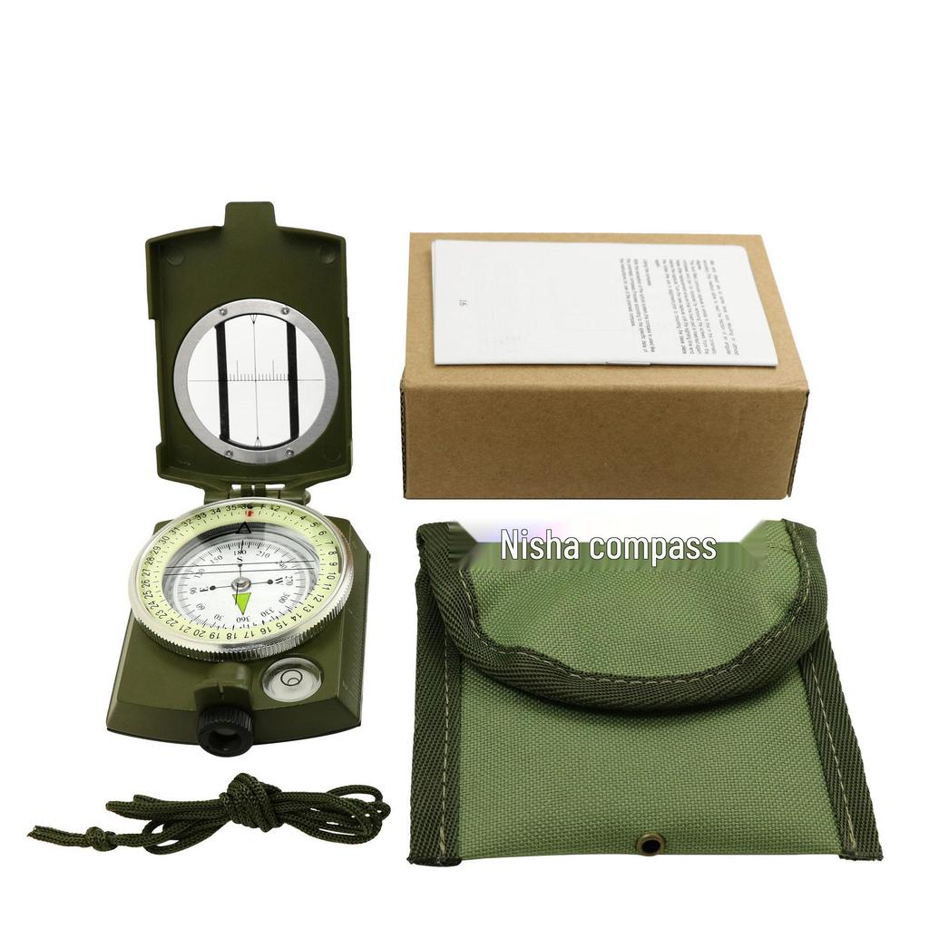 American Military Green Multifunctional Metal Compass K4580 - High Precision, Luminous, Outdoor Use