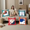 People Living in a Frame Pillow Case Sofa Living Room Bedroom Double-sided Printing Square Cushion Nap Time Pillow Case