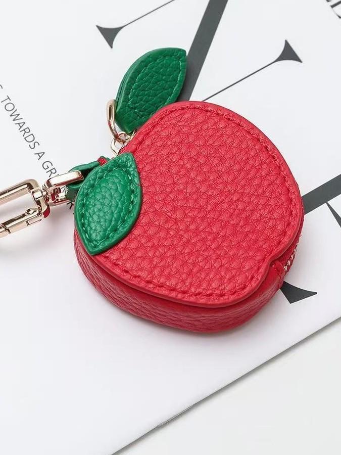 Damen Mode Erdbeere Mini Leder Geldbörse Schlüsselanhänger & Taschenanhänger
