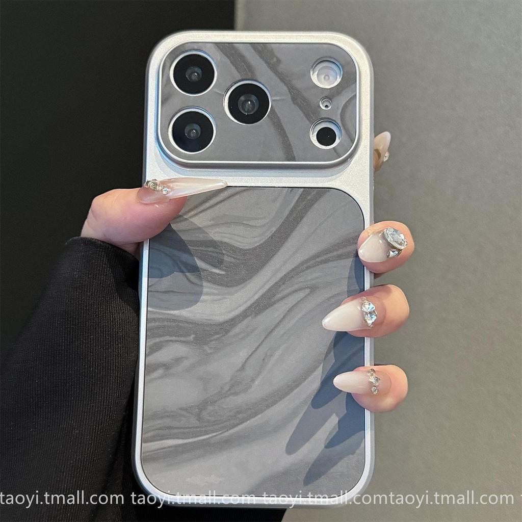 iPhone 17 Pro Max Velvet Water Ripple Texture Case, Large Window, Sticker Skin for Apple 16 Cover
