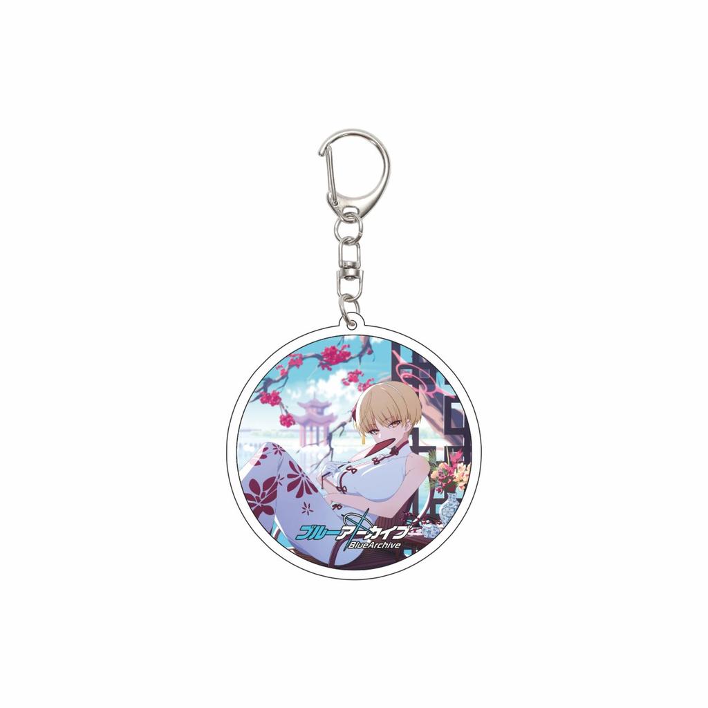 55MM Anime Blue Archive Keychain Asagi Mutsuki/Kurodate Haruna/Himuro Sena Key Chain Acrylic Model Plate Christmas Gifts