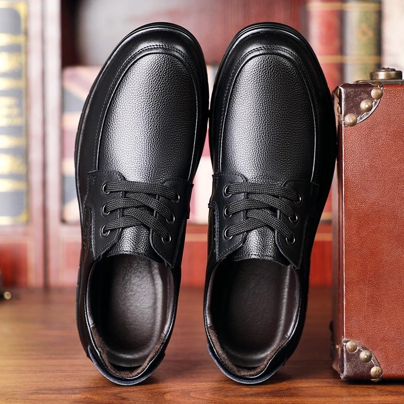 Leather shoes men's genuine leather spring and autumn father shoes first layer cowhide non-slip wear-resistant business casual shoes
