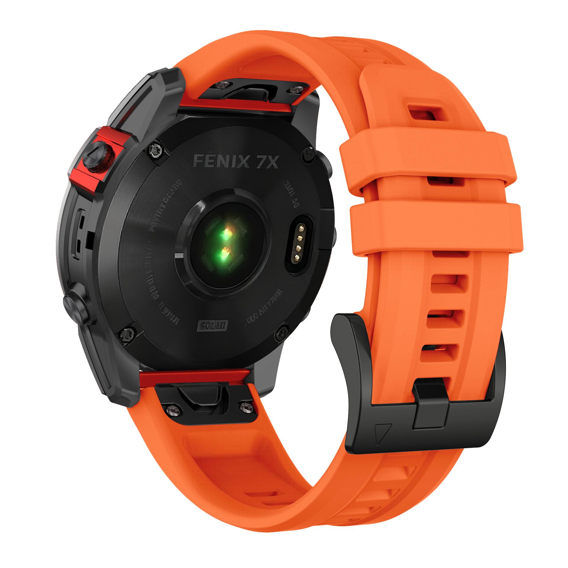 

Ремешок для часов 22 мм/26 мм для Garmin Quatix 8 47 мм 51 мм/Tactix/Instinct/Enduro/Mk2 Mk2i/Fenix8 Pro 7 7X Solar Силиконовый ремешок Браслет QuickFit 22mm оранжевый