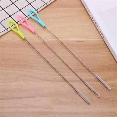 3PCS  Bottle Clean Brush Stainless Steel Soft Hair Brush Pipette Straws Brush Household Cleaning Tools Multipurpose Cleaning Brushes