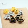 5 Stück/Set 1:12 Puppenhaus-Teekannen-Set, Miniatur-Teekanne, Teetasse, Untersetzer, Modell-Set, Esstisch, Modell, Dekor, Spielzeug, Puppenhaus-Zubehör