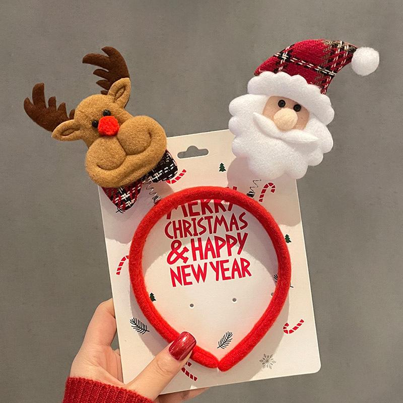 Christmas Head Toppers Antlers Christmas Tree Stylish Headband Merry Christmas Happy New Year Santa Claus Hair Band for Kids