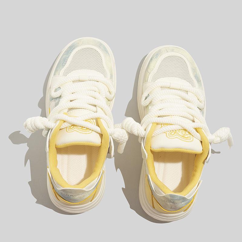 22 summer new mesh round head thick sole tide niche design board shoes sports shoes single shoes