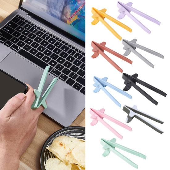 1 paio di bacchette da dito per uso alimentare riutilizzabili per giocatori, pinze per snack, pinze per patatine, pinzette per cibo, regalo di Natale per giocatori