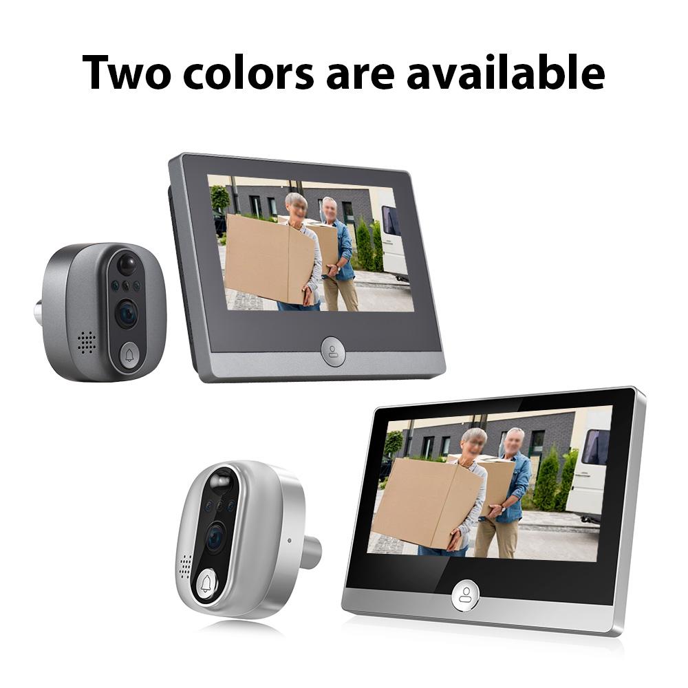 4.3'' Tuya 1080P WiFi Video Doorbell for Apartment 120 Degree Visible Night Vision Peephole Camera Motion Detection 2-way Audio