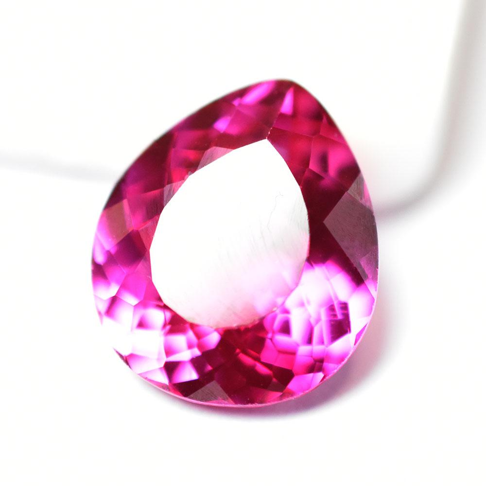 Natural Pink Ruby Certified 9.14 Ct Pear Cut Gemstone For Birthstone Jewelry
