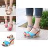 Flower Womens Shoes Sandals Summer Wedge Heels High Platform Open Shoes Toe