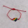 6Pcs Love Heart Rainbow Beaded Bracelet Colorful Friendship Braided Rope Couple Bracelet  Party