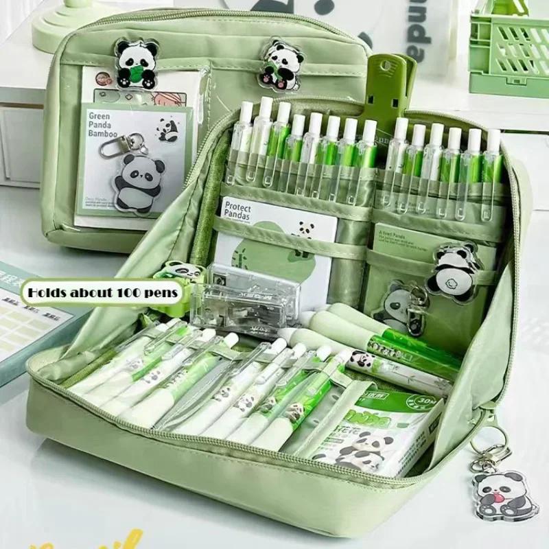 Big Kawaii Cute Pencil Case 90 ° Opening Pencil Pen Bag Pouch Box Holder 12 Pockets Organizer Stationery School Supplies