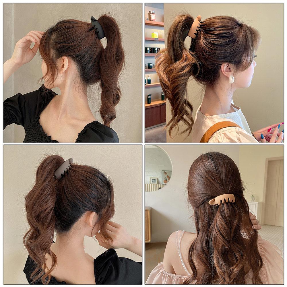 7cm Solid Color High Ponytail Banana Clip Girls Black Fashion Hairpin Hair Clip Ladies Party Sweet Hair Accessories Headwear