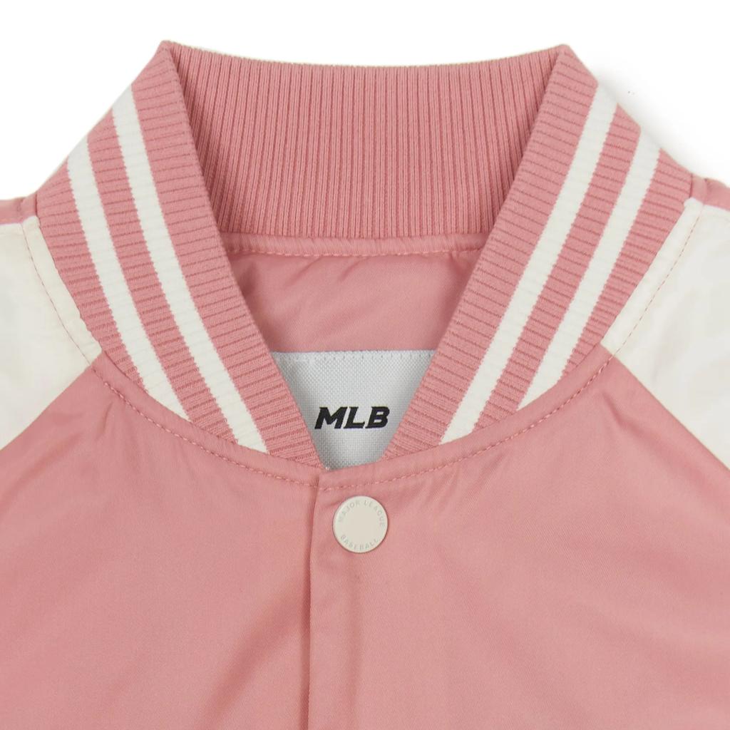 New MLB New York Yankees Varsity Puffer Jacket Unisex Hemp Pink 3AJPV0244-50PKM