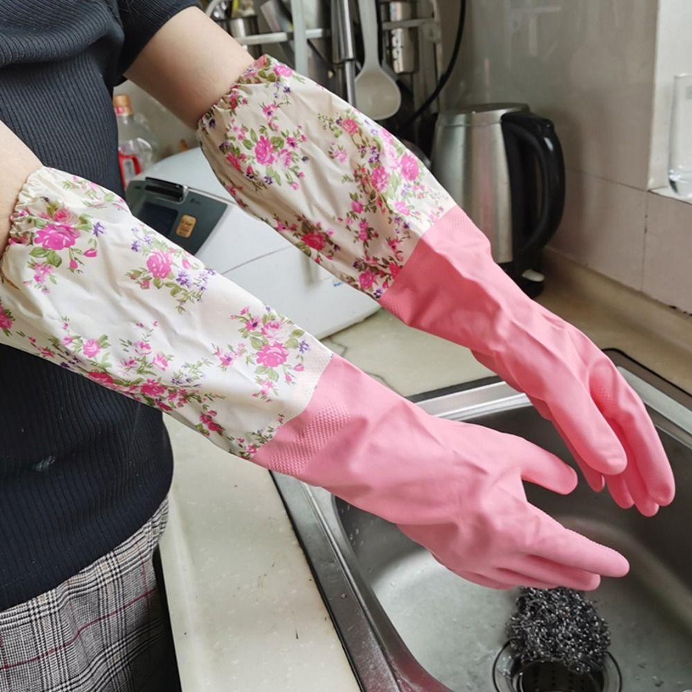 

Waterproof Dishwashing Household Cleaning Gloves Silicone Gloves Cleaning Tool Rubber Gloves 4