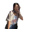 Spring and summer Korean version loose retro Hong Kong style chic strange taste top body shirt ins trendy super fire short-sleeved t-shirt women
