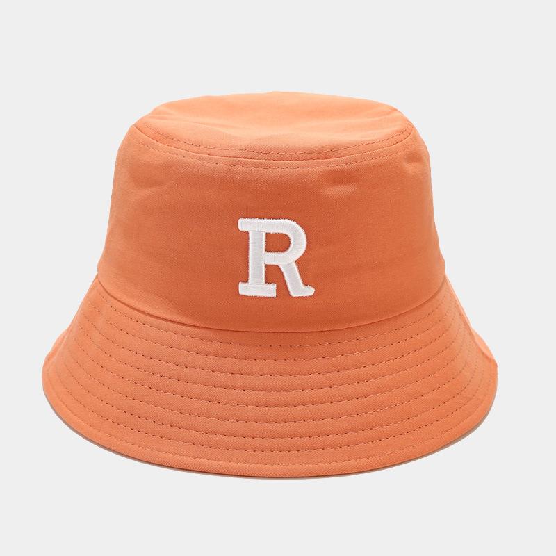 Spring and Summer New R Three-dimensional Letter Bucket Hat Ins Student Men's and Women's Casual Versatile Basin Hat Shows Small Face