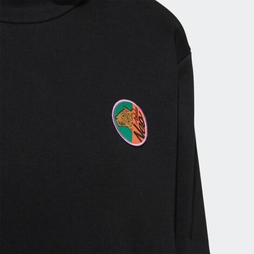 Adidas Logo Print Casual Sports Crewneck Pullover Sweatshirt for Women, Black