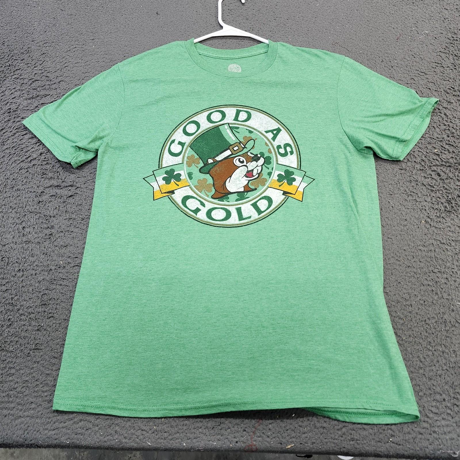 Buc-ee s Shirt Mens L Green Good As Gold Leprechaun Graphic Tee Shamrock Unisex T-Shirt S