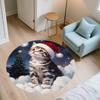 Runder Teppich im Muster der American Shorthair, Teppich für Wohnzimmer, Schlafzimmer, Spielzimmer, Rutschfeste Fußmatte, Feiertagsgeschenke und Geburtstagsgeschenke.