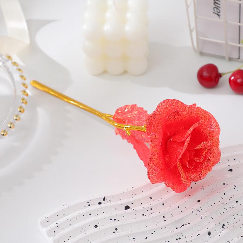 Φωτεινή Ανθοδέσμη με Τριαντάφυλλα από Φύλλο Χρυσού 24Κ: Διατηρημένα Τεχνητά Λουλούδια για την Ημέρα του Αγίου Βαλεντίνου, την Ημέρα της Μητέρας και τα Γενέθλια