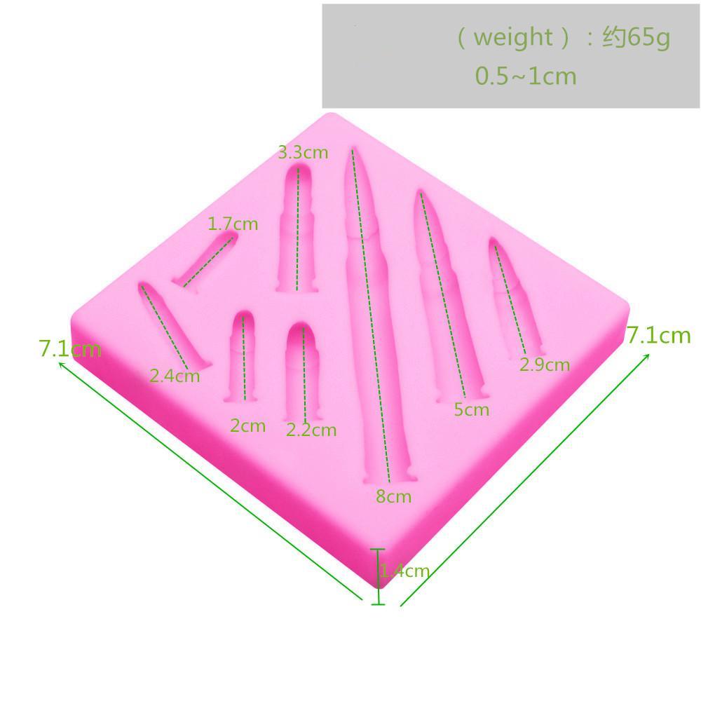 2pc DIY Gun Bullet Shape Fondant Soap 3D Cake Silicone Mold Cupcake Jelly Candy Chocolate Decoration Baking Tool Moulds