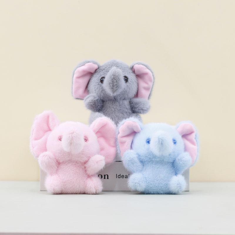 Plysjelefant Søtt Nøkkelring Mykt Leketøy For Vesker Tilgjengelig I Grå Rosa Og Blå Farger