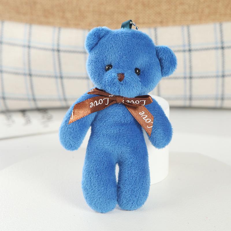 One-piece Teddy Bear Pendant Keychain with Bow Tie - Plush Toy Doll.