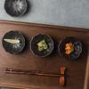 Japanese Ceramic Flavor Plate, Black Frosted Seasoning Dish, Retro Dipping Saucer, Table Vinegar Dish, Household Garlic Plate, Snack Plate