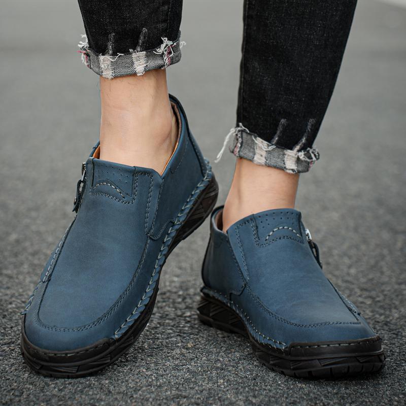 Handmade Split Leather Boots Men Shoes Comfortable Ankle Boots For Men Casual Shoes Large Size Tooling Shoes