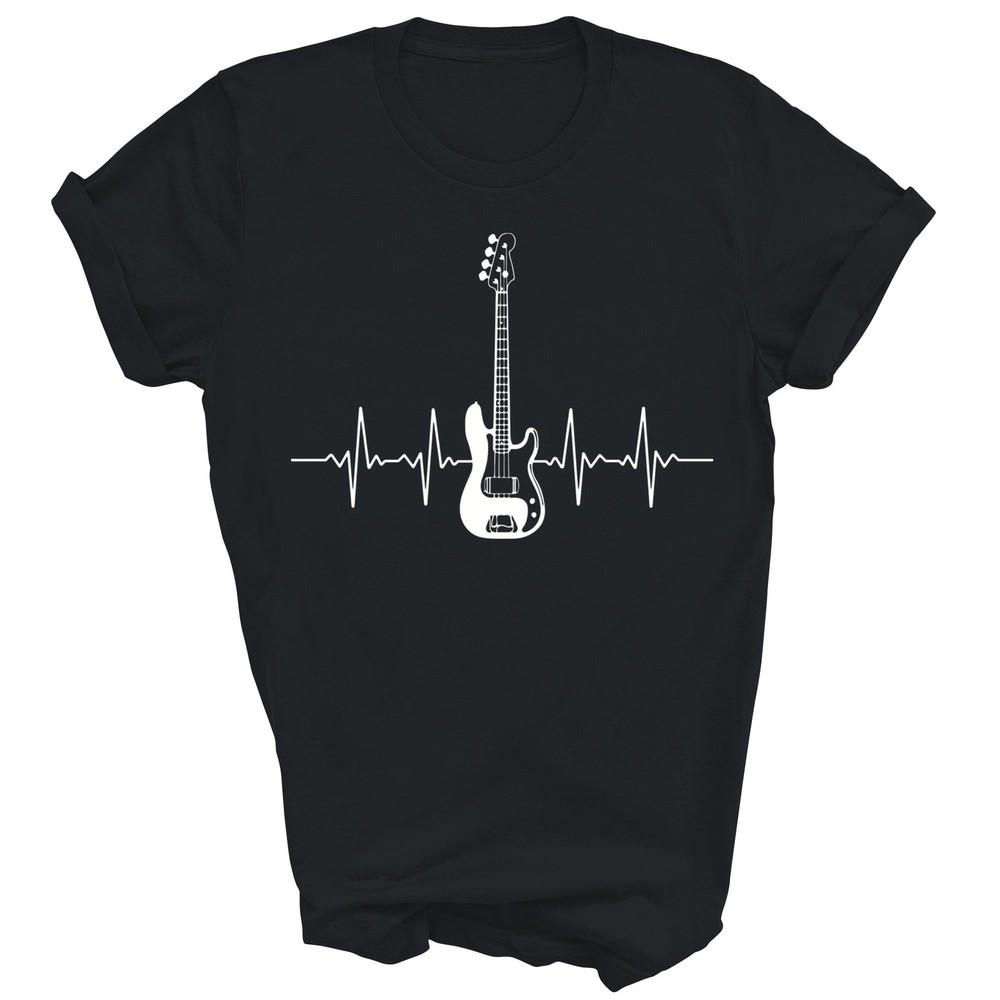 

Bass Guitar Heartbeat For Bass Player Guitarist Unisex Shirt Gift L