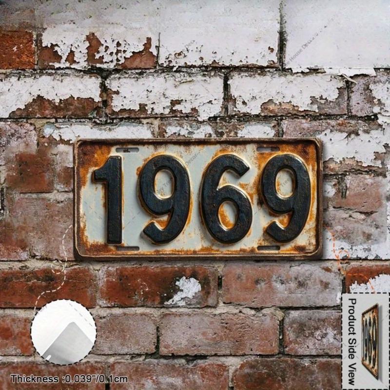 Motorcycle Souvenir License Plate, Metal Auto Wall Decor 15x30cm