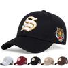 Unisex S Buchstabe Seite Tiger Stickerei Baseballkappen Frühling und Herbst Outdoor Verstellbar Lässige Hüte Hip Hop Hut Sonnenschutzhut