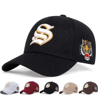 Unisex S Letter Side Tiger Embroidery Baseball Caps Spring And Autumn Outdoor Adjustable Casual Hats Hip Hop Hat Sunscreen Hat