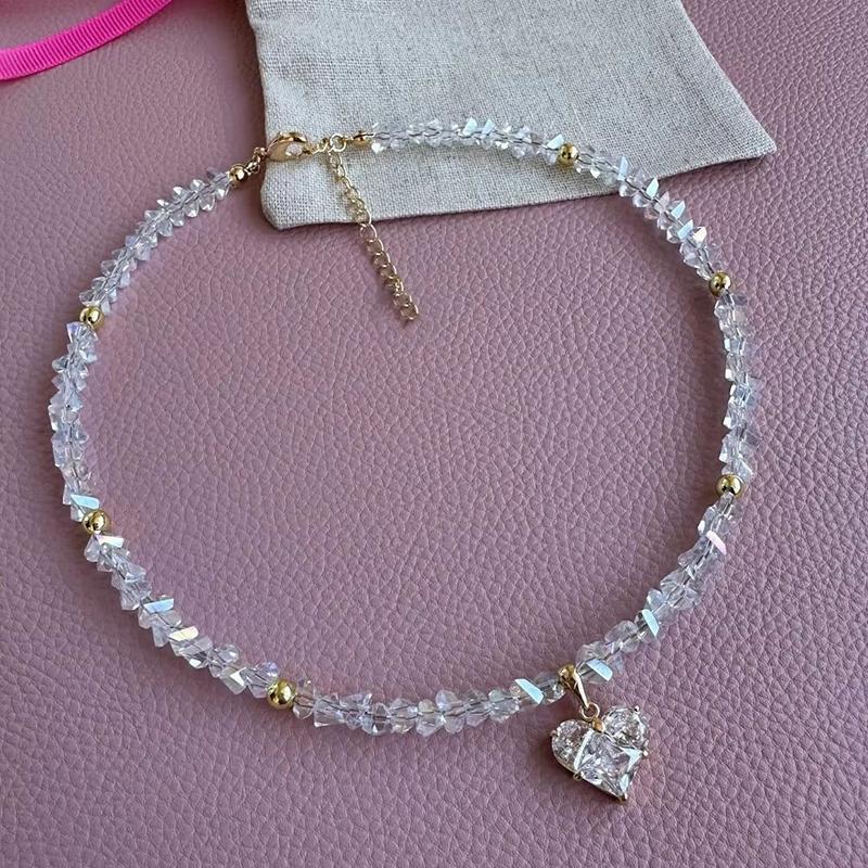 

Дизайн Преувеличенное Барокко Прозрачная Цепочка с Сексуальным Подвеской в виде Сердца из Циркония Ожерелье для Женщин Свадебная Вечеринка Подарок as the picture