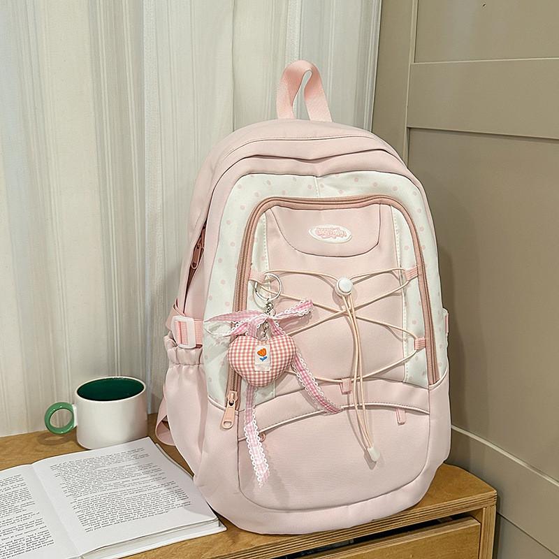 Teenagers Nylon Student Backpack With Waterresistant Features For Girl Use Daily