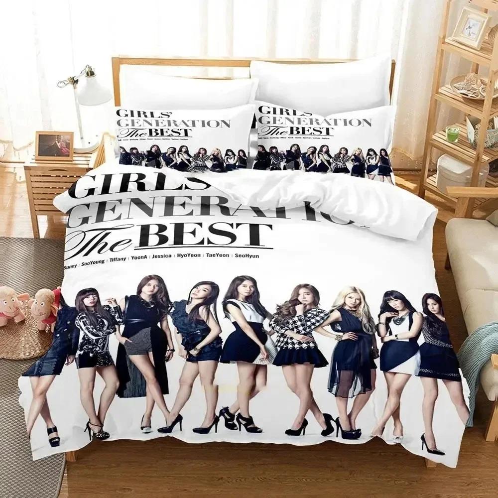 Kpop Girls Generation Bedding Set Duvet Cover Bed Set Quilt Cover Pillowcase Comforter king Queen Size Boys Adult Bedding Set