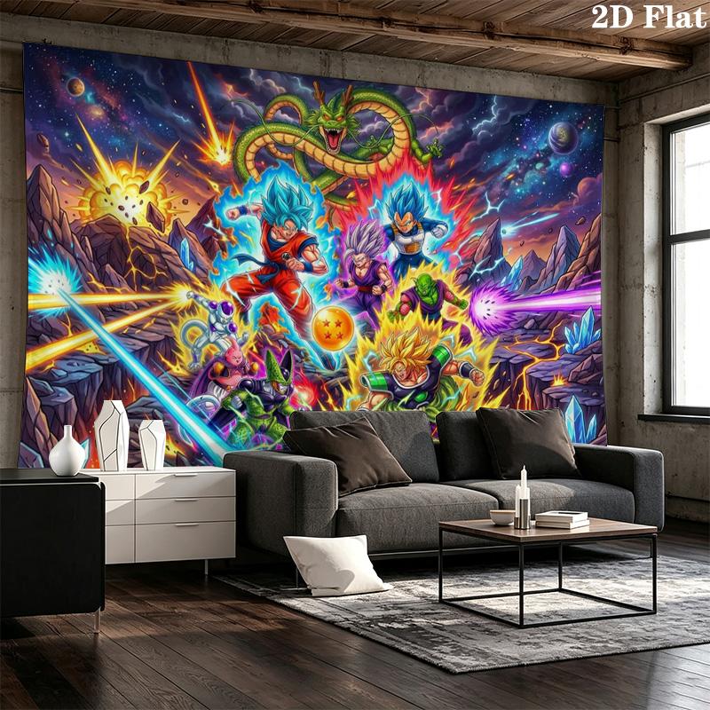 DRAGONBall Wall Tapestry Aesthetic Wall Hanging Printed Fabric Blanket Decorative Tapestries for Bedroom Living Room Home Decor