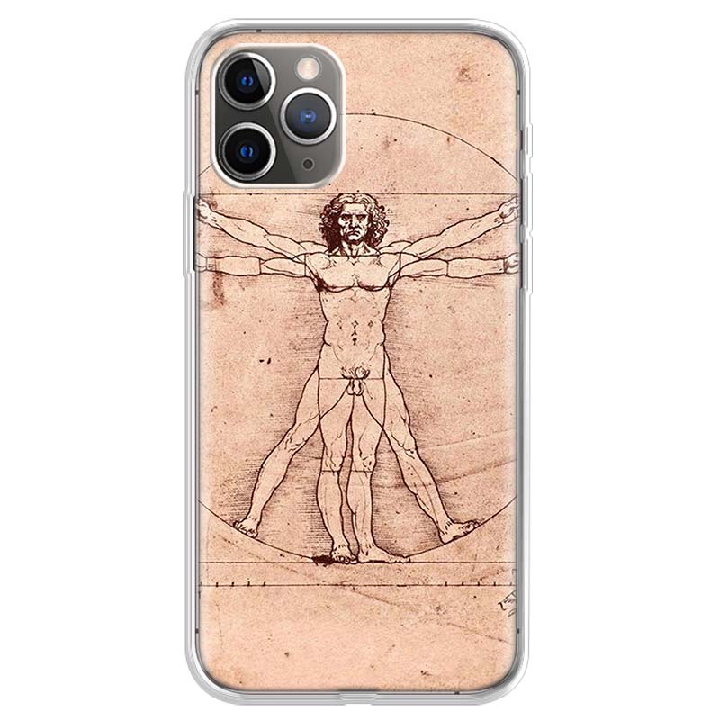 Italy leonardo da vinci art Phone Case For iPhone 17 Air 11 13 Mini 14 15 Plus 16 12 Pro Max 16E SE 7 8 Pattern Soft TPU Back Co